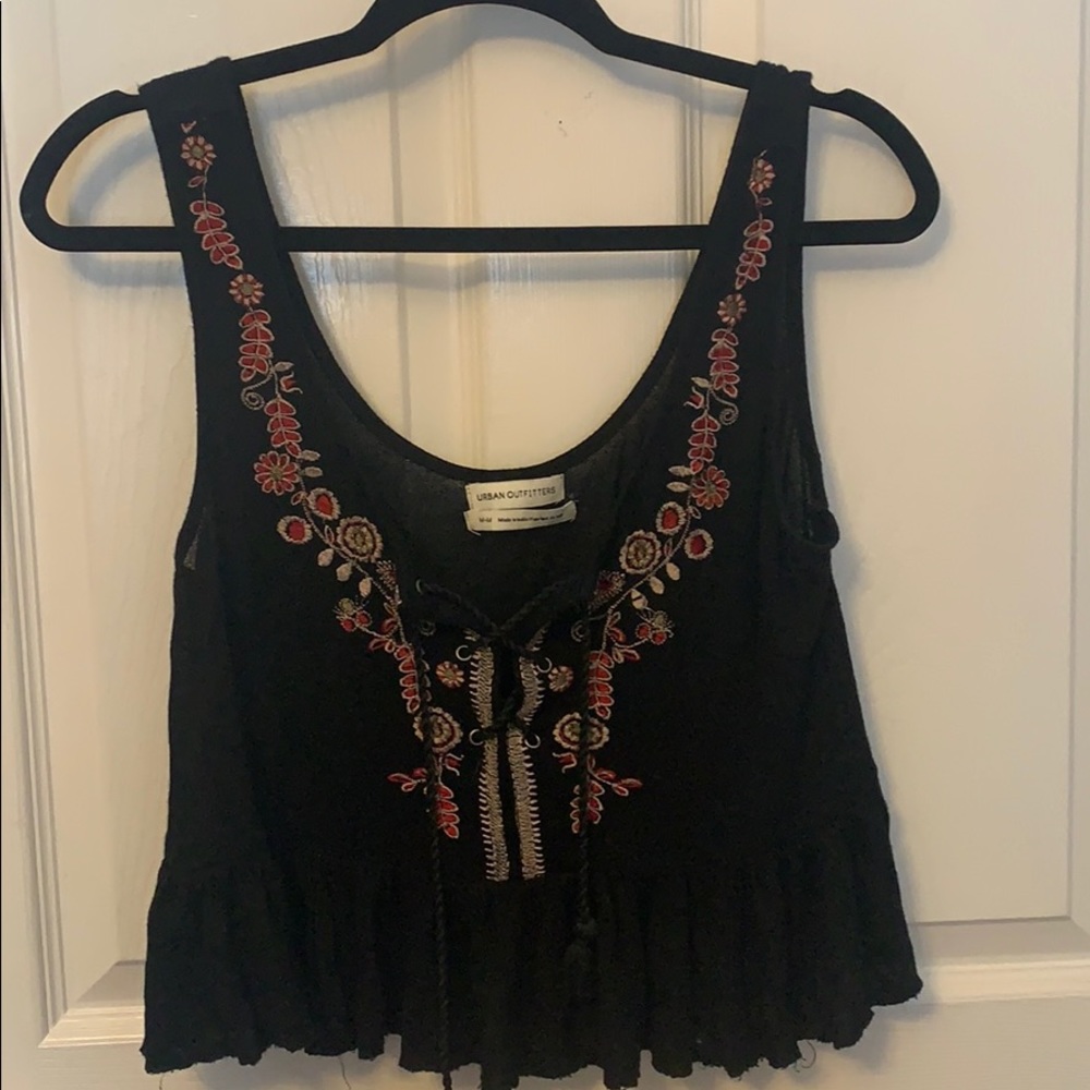 Urban Outfitters floral lace-up crop top